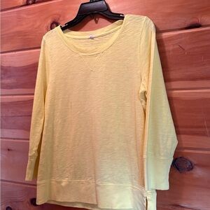 J. Crew Yellow Long Sleeve Relaxed Blouse size Medium
